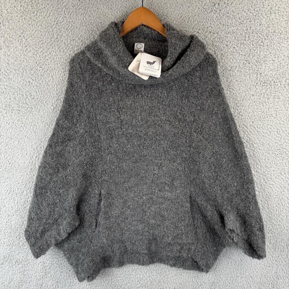 NEW Inca‎ Fashions Alpaca Hoodie Women S/XS Gray Pullover Kangaroo Pouch